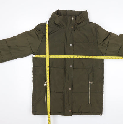 Womens UK Size 6 F&F Green Puffer Jacket