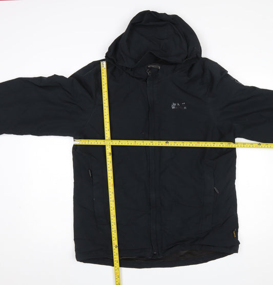 Mens UK Size M Jack Wolfskin Black Rain Coat