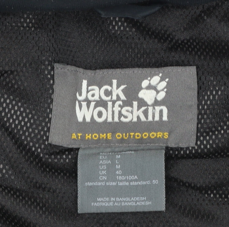 Mens UK Size M Jack Wolfskin Black Rain Coat