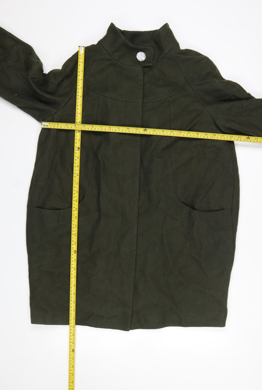 Womens UK Size 16 F&F Green Overcoat