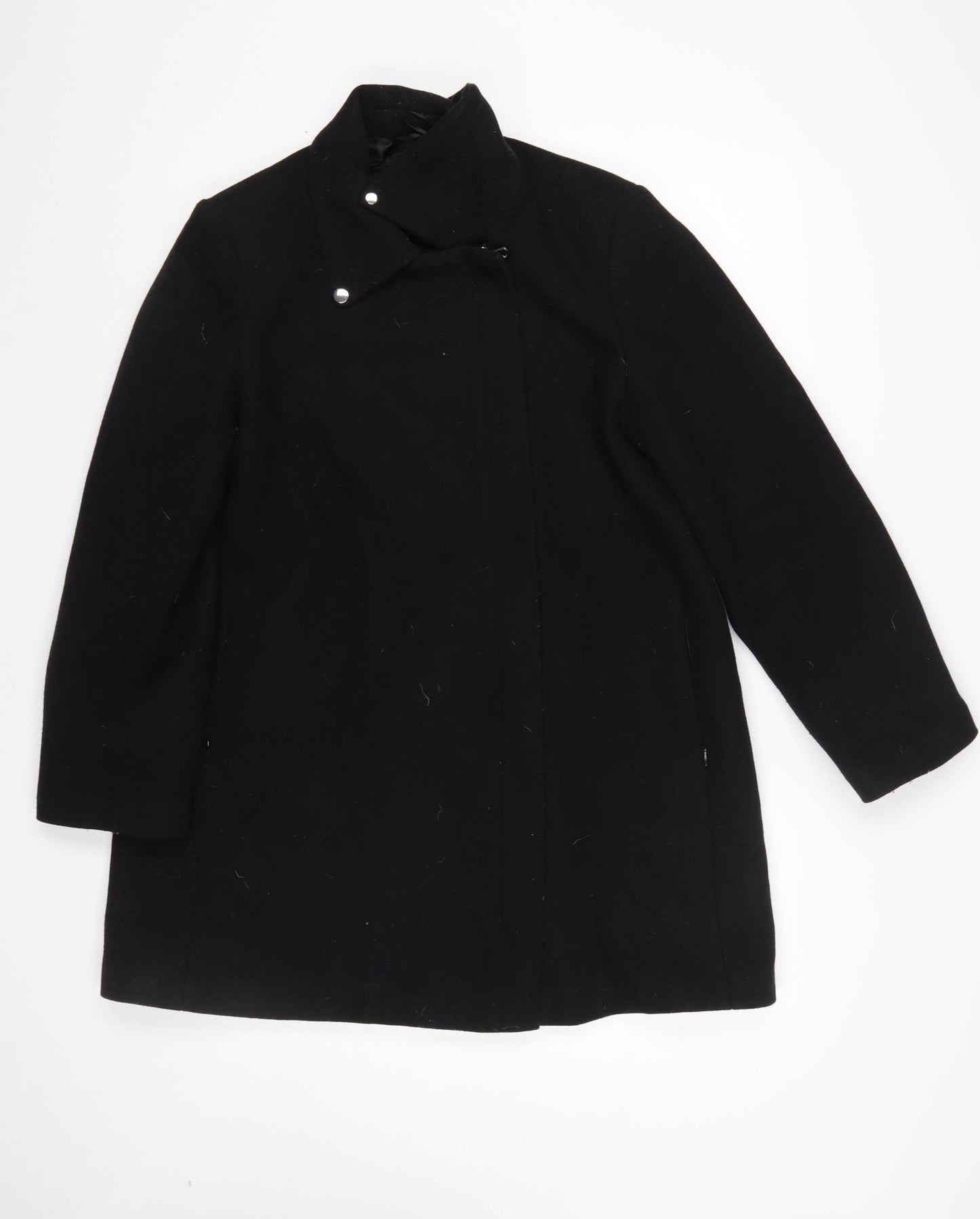 Womens UK Size 12 Mango Black Overcoat