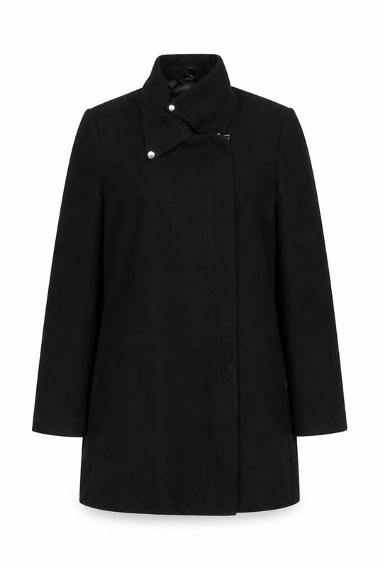 Womens UK Size 12 Mango Black Overcoat