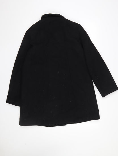 Womens UK Size 12 Mango Black Overcoat