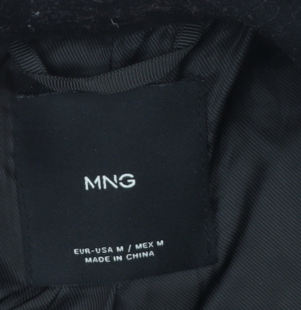 Womens UK Size 12 Mango Black Overcoat