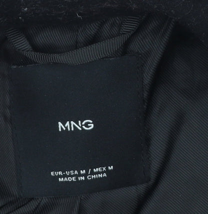 Womens UK Size 12 Mango Black Overcoat