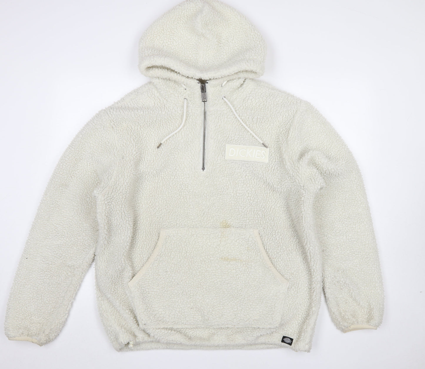 Mens UK Size XL Dickies Ivory 1/2 Zip Hoodie