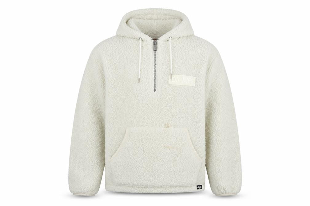 Mens UK Size XL Dickies Ivory 1/2 Zip Hoodie