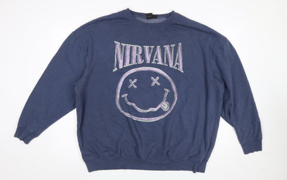 Womens UK Size M Nirvana Blue Pullover Sweatshirt