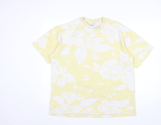 Mens UK Size M Bershka Yellow  T-Shirt