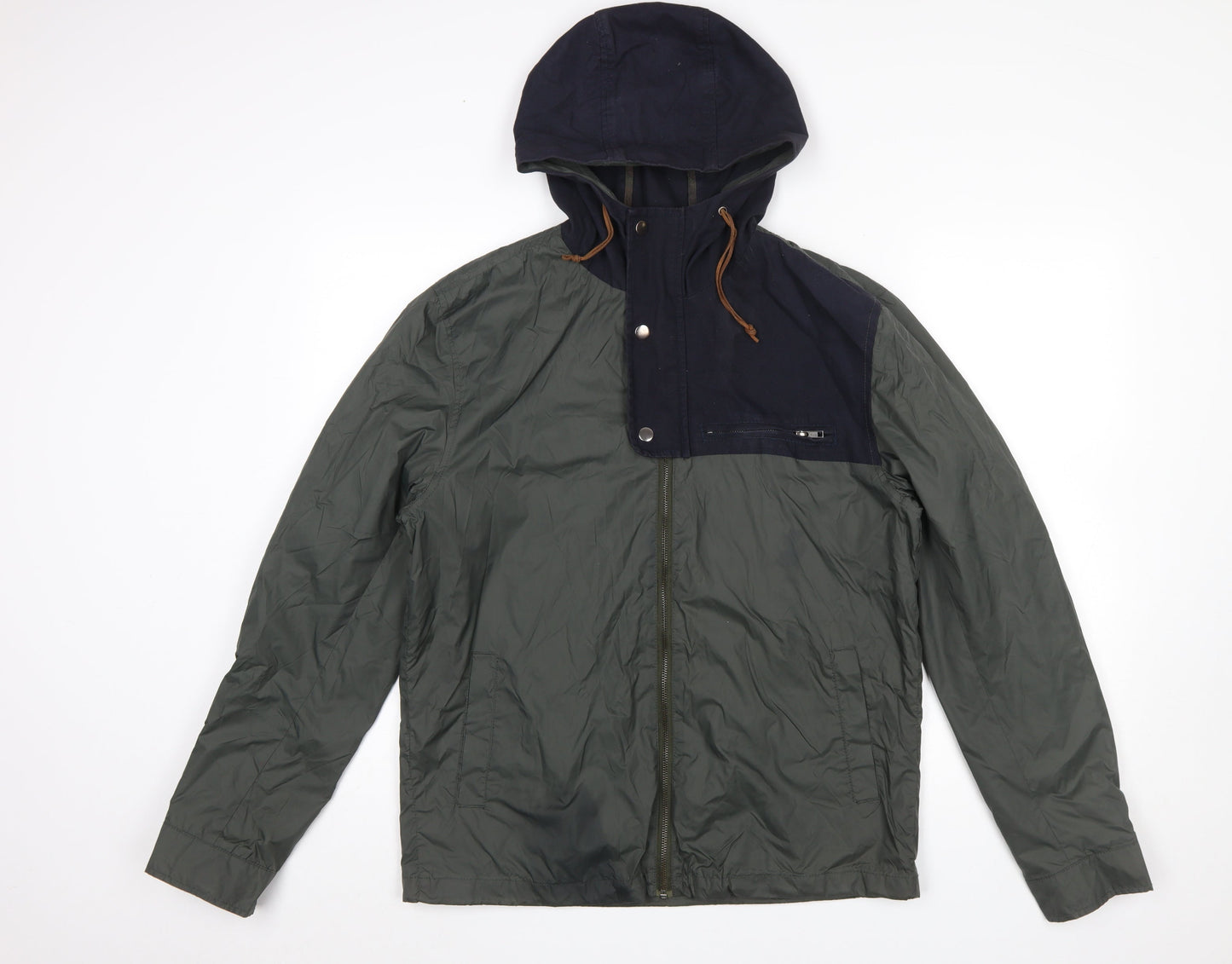 Mens UK Size M River Island Green Anorak Coat