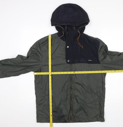 Mens UK Size M River Island Green Anorak Coat