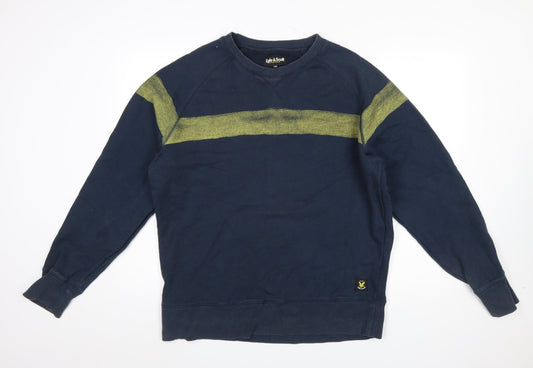 Mens UK Size 2XL Lyle & Scott Blue Pullover Sweatshirt