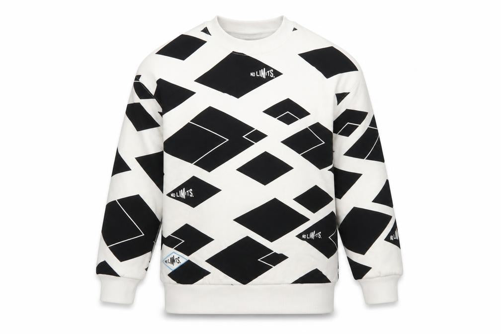 Marks and Spencer Boys Black Geometric 'No Limits' Pullover Sweatshirt 6-7 Years
