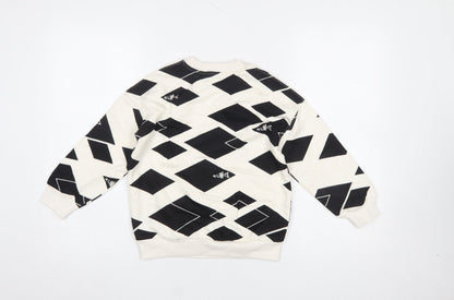 Marks and Spencer Boys Black Geometric 'No Limits' Pullover Sweatshirt 6-7 Years