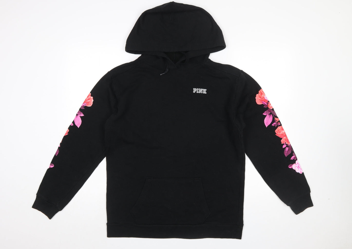 Womens UK Size S Victoria's Secret PINK Black Pullover Hoodie