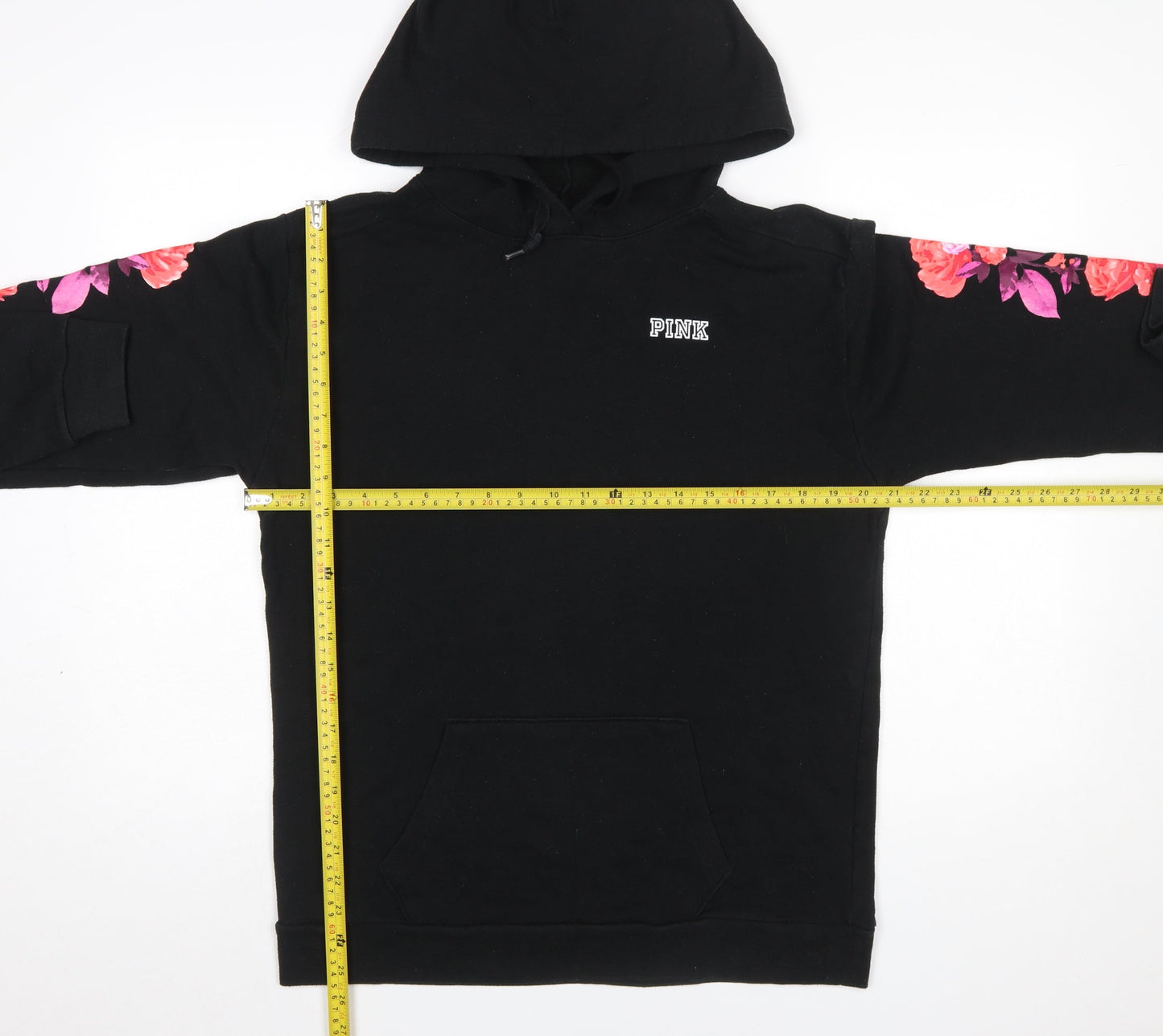 Womens UK Size S Victoria's Secret PINK Black Pullover Hoodie