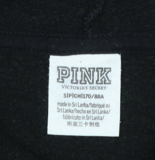 Womens UK Size S Victoria's Secret PINK Black Pullover Hoodie