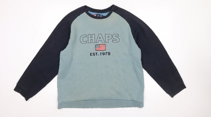 Mens UK Size L Chaps Blue Pullover Sweatshirt