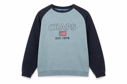 Mens UK Size L Chaps Blue Pullover Sweatshirt