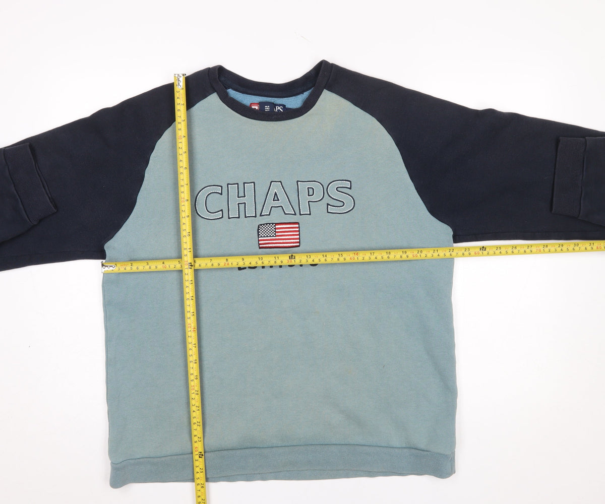 Mens UK Size L Chaps Blue Pullover Sweatshirt