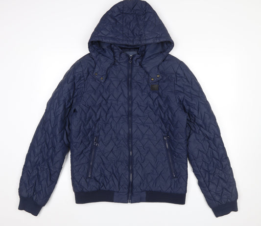 Mens UK Size M Blend Blue Puffer Jacket