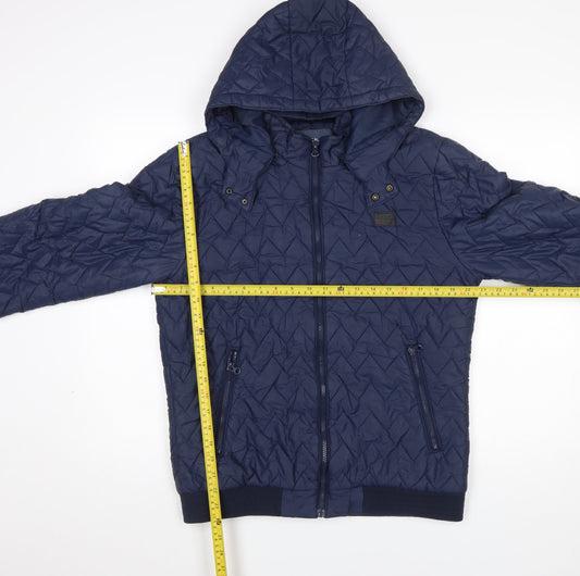 Mens UK Size M Blend Blue Puffer Jacket