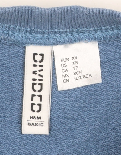 Womens UK Size XS H&M Blue Pullover Sweatshirt