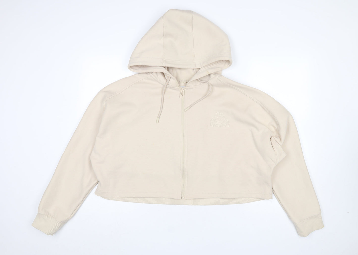 Womens UK Size L Kappa Beige Full Zip Hoodie