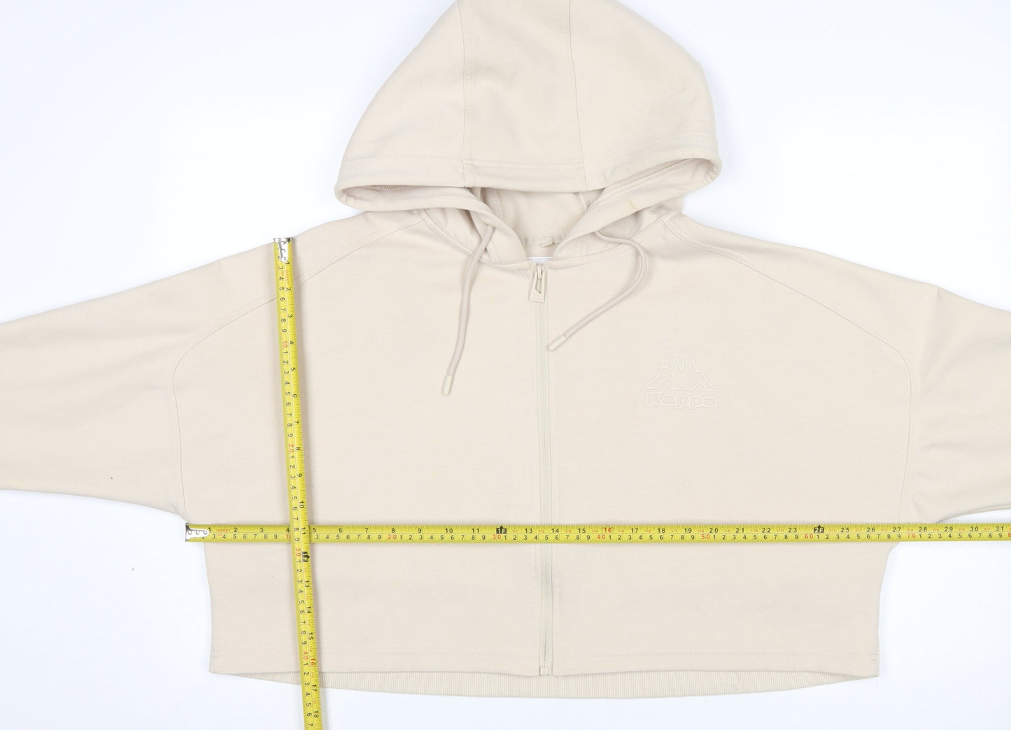 Womens UK Size L Kappa Beige Full Zip Hoodie