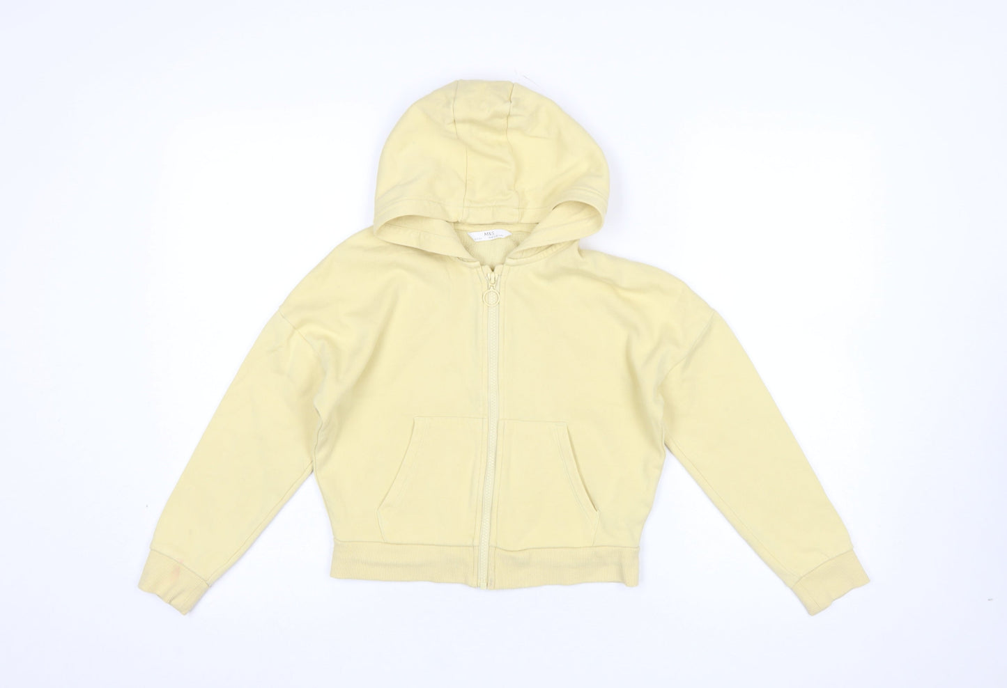 Girls UK Size 9-10 Years Marks and Spencer Yellow Full Zip Hoodie