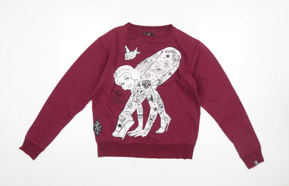 Womens UK Size S Ruth Kuckler Red Pullover Sweatshirt