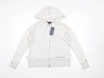 Womens UK Size 2XS Tommy Hilfiger Grey Full Zip Hoodie
