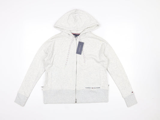 Womens UK Size 2XS Tommy Hilfiger Grey Full Zip Hoodie