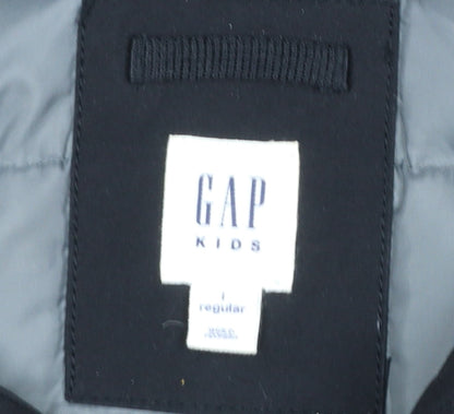GAP Kids Boys Black Faux Fur Hooded Parka Coat 10-11 Years Winter Jacket