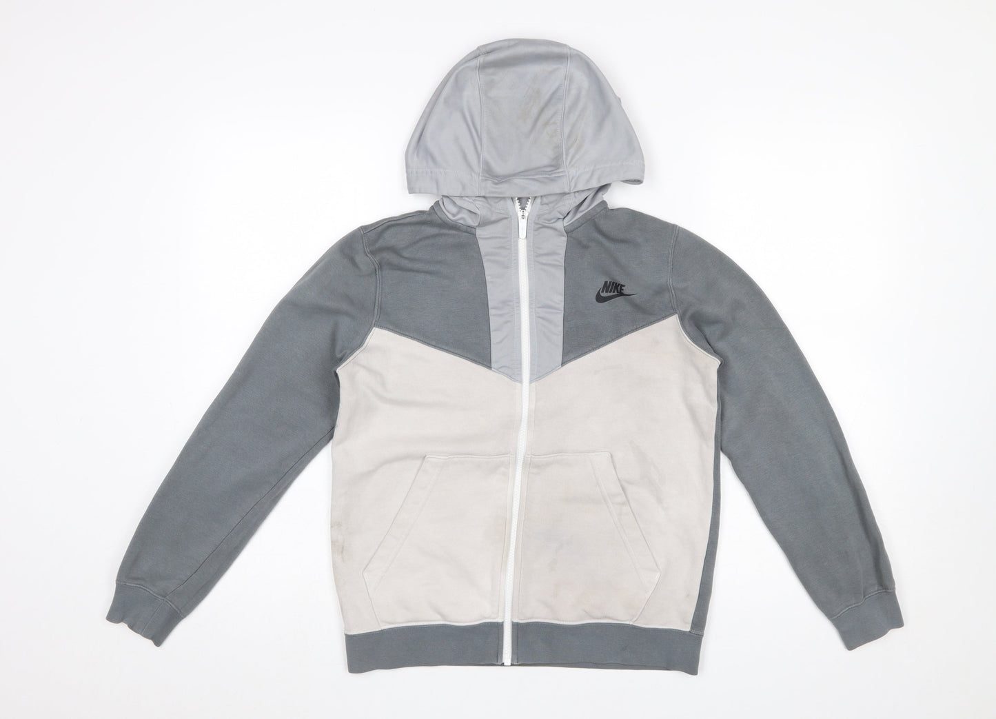 Boys UK Size L Nike Grey Full Zip Hoodie