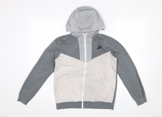 Boys UK Size L Nike Grey Full Zip Hoodie