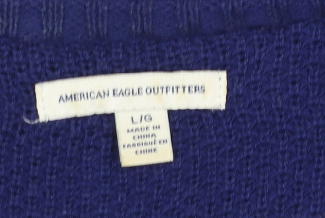 Womens UK Size L American Eagle Outfitters Blue Cardigan Jumper