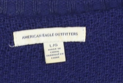 Womens UK Size L American Eagle Outfitters Blue Cardigan Jumper