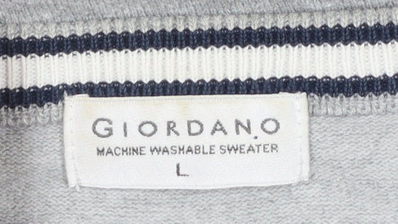 Mens UK Size L Giordano Grey Pullover Jumper