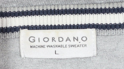 Mens UK Size L Giordano Grey Pullover Jumper