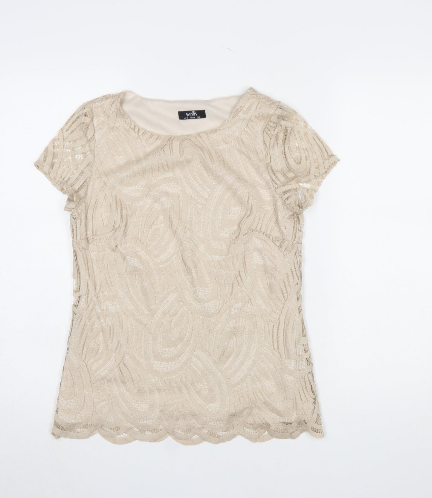 Womens UK Size 10 Wallis Beige Tunic Blouse