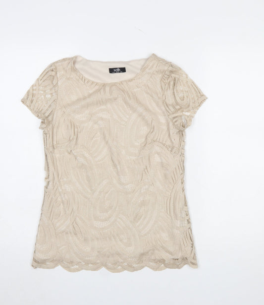 Womens UK Size 10 Wallis Beige Tunic Blouse