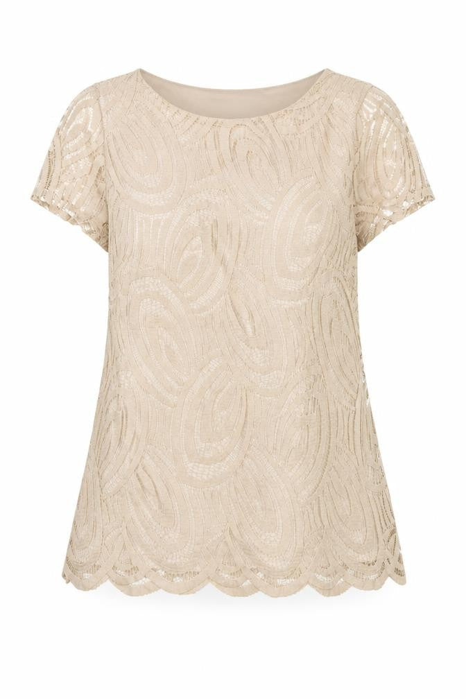 Womens UK Size 10 Wallis Beige Tunic Blouse