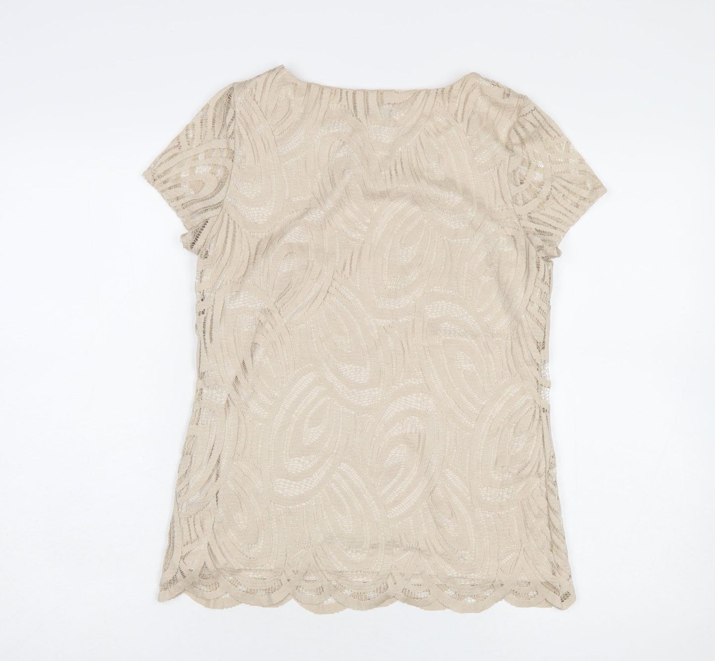Womens UK Size 10 Wallis Beige Tunic Blouse