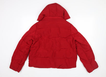 Womens UK Size M INGNI Red Puffer Jacket