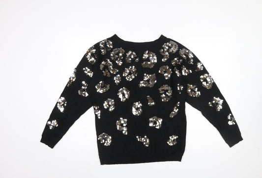 Womens UK Size 12 Roman Black Pullover Jumper