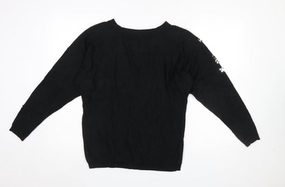 Womens UK Size 12 Roman Black Pullover Jumper