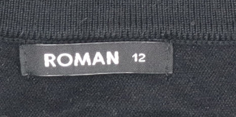 Womens UK Size 12 Roman Black Pullover Jumper