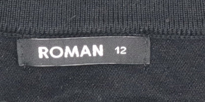 Womens UK Size 12 Roman Black Pullover Jumper