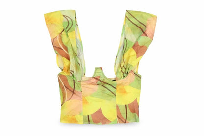 Womens UK Size 8 PRETTYLITTLETHING Multicoloured Cropped Blouse